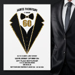 Black Gold Tuxedo 60th Birthday Party Einladung<br><div class="desc">Celebrate your 60th birthday in style and einladung your friends and loved ones to your birthday celebration with this black and gold tuxedo einladung.</div>