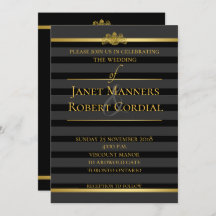 Black & Gold Tuxedo Gestreifter Wilhelm beim Hochz