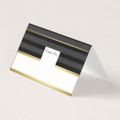 Black Gold Tuxedo Stripe Guest Tischnummer Card (Vorderseite)