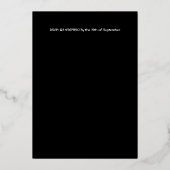 Black-Gold-Typografie der Einsatzpartei Folieneinladung (Rückseite)