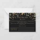 Black/Gold UAWG Wedding Card Englisch/Vietnamesisc Mitteilungskarte (Vorderseite)