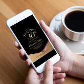 Black Gold Überraschung 30. Geburtstag Party Einladung