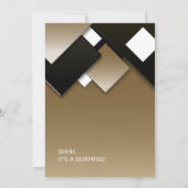 Black Gold Überraschung 65. Geburtstagsparty Einladung (Rückseite)