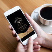 Black Gold Überraschung 90. Geburtstagsparty Einladung