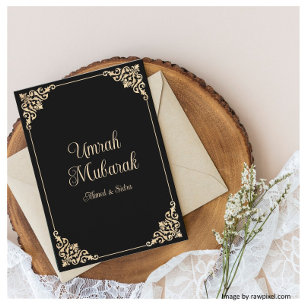 Black Gold Umrah Mubarak Islamische Grußkarte Karte