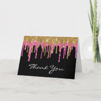 Black Gold und Deep Pink Glitzer Tropfen Quinceañe