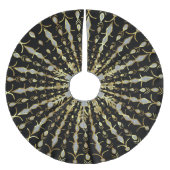 Black Gold und Diamonds Glitzer Polyester Weihnachtsbaumdecke (Vorderseite)