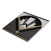 Black Gold und Grau gemusterte Fan-Keramik Fliese (Seite)