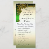 Black Gold und Green Wedding Program Rack Card Programm (Vorne/Hinten)