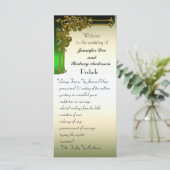 Black Gold und Green Wedding Program Rack Card Programm (Stehend Vorderseite)