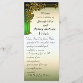 Black Gold und Green Wedding Program Rack Card Programm (Vorderseite)