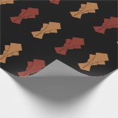 Black Gold und Rust Fantail Geschenkpapier (Ecke)
