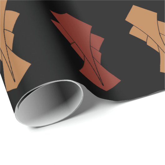 Black Gold und Rust Fantail Geschenkpapier (Rolleneckpunkt)