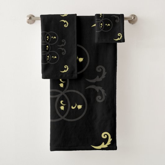 Black Gold- und Silber-Kreise Badhandtuch Set (Insitu)