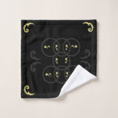 Black Gold- und Silber-Kreise Badhandtuch Set (Waschlappen)
