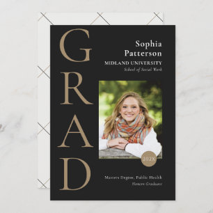 Black Gold Uni Graduate Foto Ankündigung