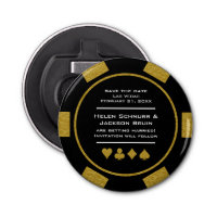 Black Gold Vegas Casino Poker Chip Save the Date