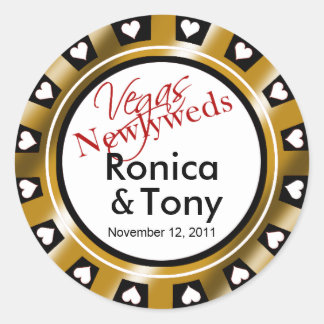 Black & Gold Vegas Casino Runder Aufkleber