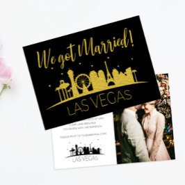 Black Gold Vegas Foto Wedding Elopement Party Einladung