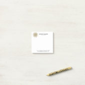 Black & Gold Verziert Circle Mandala Post-it Klebezettel (Auf Schreibtisch)