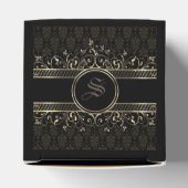 Black & Gold Verziert Gothic Mit Monogramm Gevor B Geschenkschachtel (Oben)