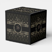 Black & Gold Verziert Gothic Mit Monogramm Gevor B Geschenkschachtel (Rückseite)