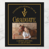 Black Gold Veterinary School Graduation Party Weinetikett (Einzelnes Label)
