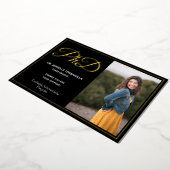 Black Gold Vielen Dank Foto PhD Abschluss Folieneinladung (Gedreht)