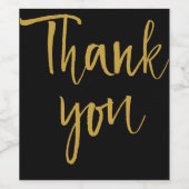 Black & Gold Vielen Dank Weinetikett (Einzelnes Label)