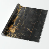 Black Gold Vintag Geschenkpapier (Ungerollt)