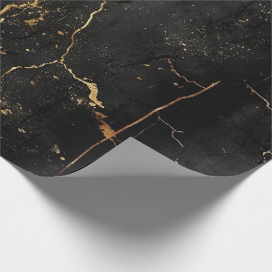 Black Gold Vintag Geschenkpapier (Ecke)