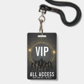 Black & Gold VIP All Access Konzert Ausweis (Vorderseite mit Lanyard)