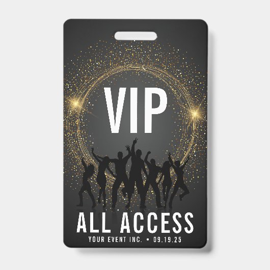 Black & Gold VIP All Access Konzert Ausweis (Vorderseite)