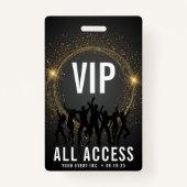 Black & Gold VIP All Access Konzert Ausweis (Vorderseite)
