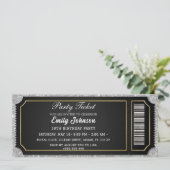 Black Gold VIP Party Ticket Birthday Invitation Einladung (Stehend Vorderseite)