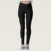 Black Gold Volleyball Bein Text Volleyball Leggings (Vorderseite)