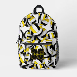 black gold volleyball team colors patterned  bedruckter rucksack