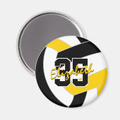 Black Gold Volleyball Team Farben Geschenke Magnet (Vorderseite/Rückseite)