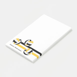 Black Gold Volleyballs Coach oder Spielername Post-it Klebezettel
