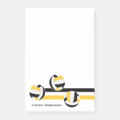 Black Gold Volleyballs Coach oder Spielername Post-it Klebezettel (Vorderseite)