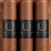 Black Gold Wappen Monogram Wedelband