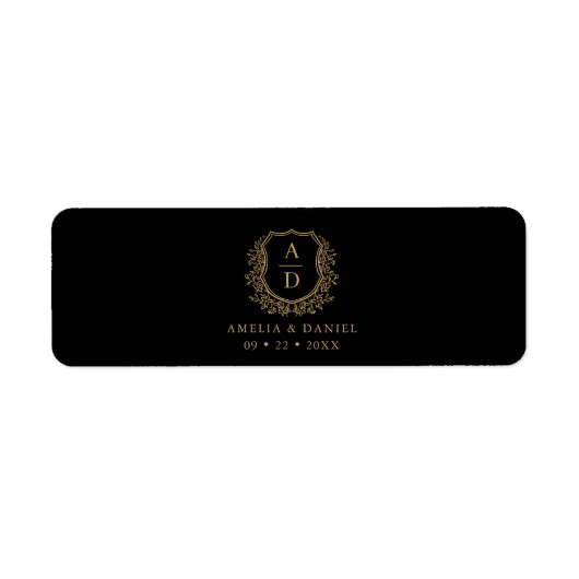 Black Gold Wappen Monogram Wedelband (Vorne)
