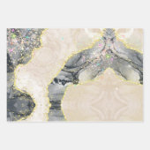 Black Gold Watercolor Alkohol Tinte Funkelnd Glitz Geschenkpapier Set (Vorderseite 2)