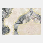 Black Gold Watercolor Alkohol Tinte Funkelnd Glitz Geschenkpapier Set (Vorderseite)