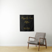 Black & Gold Wedding Banner Personalized Reception Wandteppich (Beispiel)
