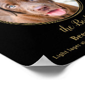 Black Gold Wedding Custom Pet Hund Signature Drink Poster (Ecke)