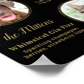 Black Gold Wedding Custom Pet Hunde Signature Drin Poster (Ecke)