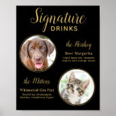 Black Gold Wedding Custom Pet Hunde Signature Drin Poster (Vorne)