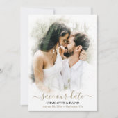 Black Gold Wedding Foto Rette unsere Date Card Save The Date (Vorderseite)