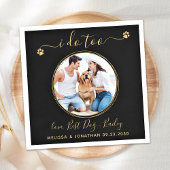 Black Gold Wedding I do to Custom Pet Hund Foto Serviette